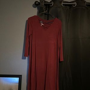 Burgundy dress. Size small